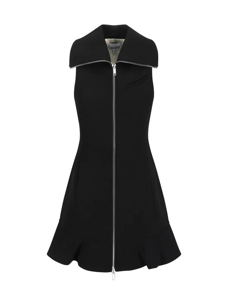 Ganni Bonded Crepe Mini Dress 1