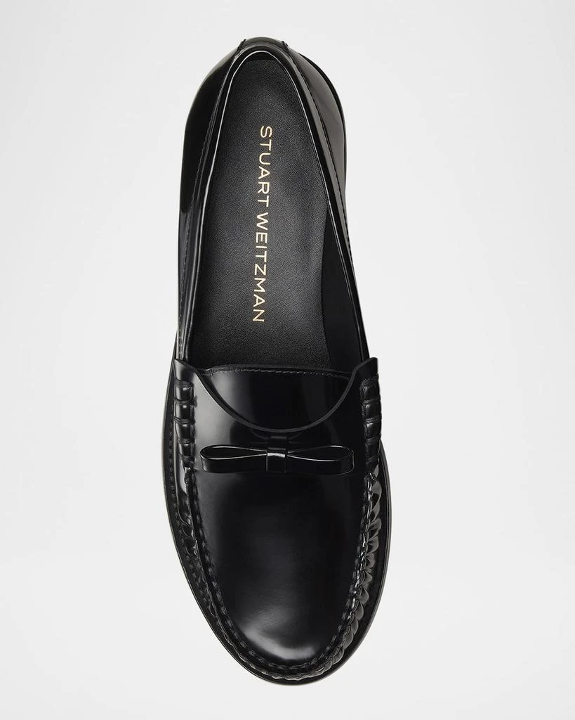 Stuart Weitzman Lottie Leather Bow Loafers 5