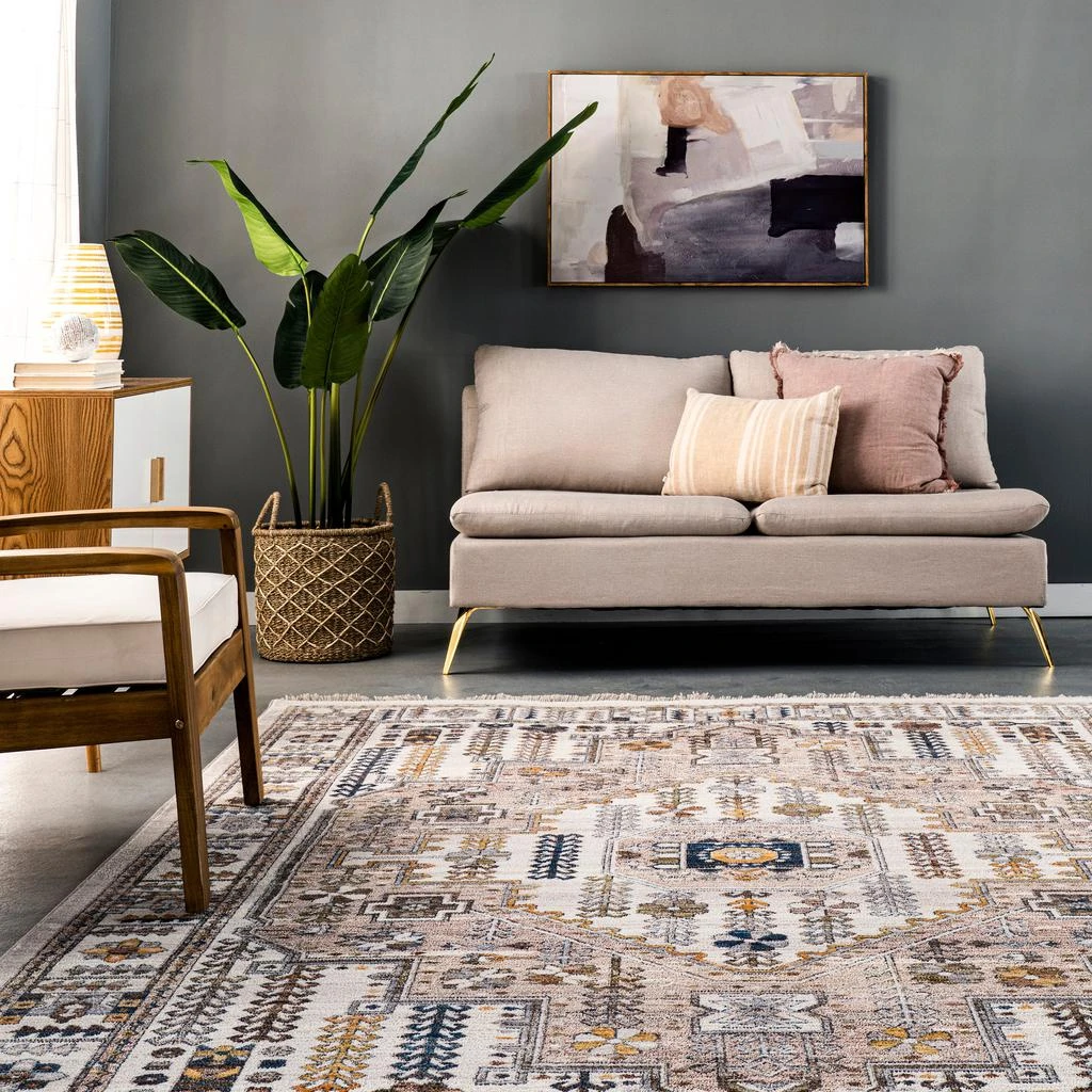 nuLOOM Jocelyn Global Inspired Medallion Fringe Area Rug 3