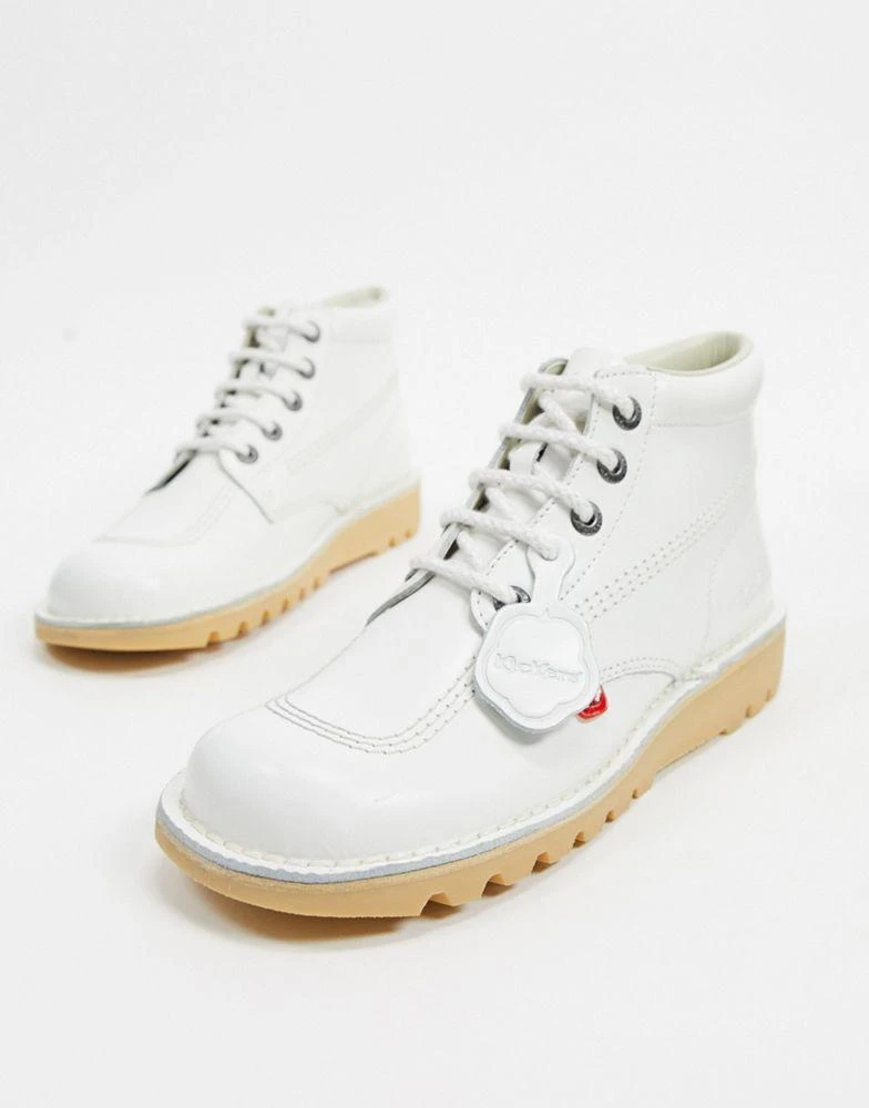 KICKERS Kickers kick hi boots in white leather 2
