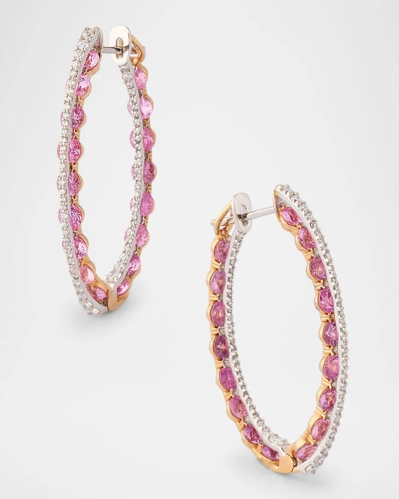 Miseno 18K Pink Gold Procida Earrings with Diamonds and Sapphires 3