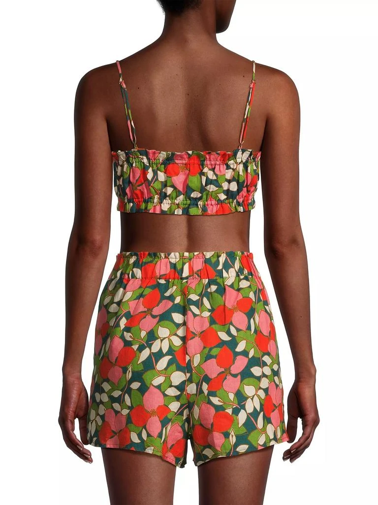 Birds of Paradis Brigette Floral Linen Bandeau Top 5