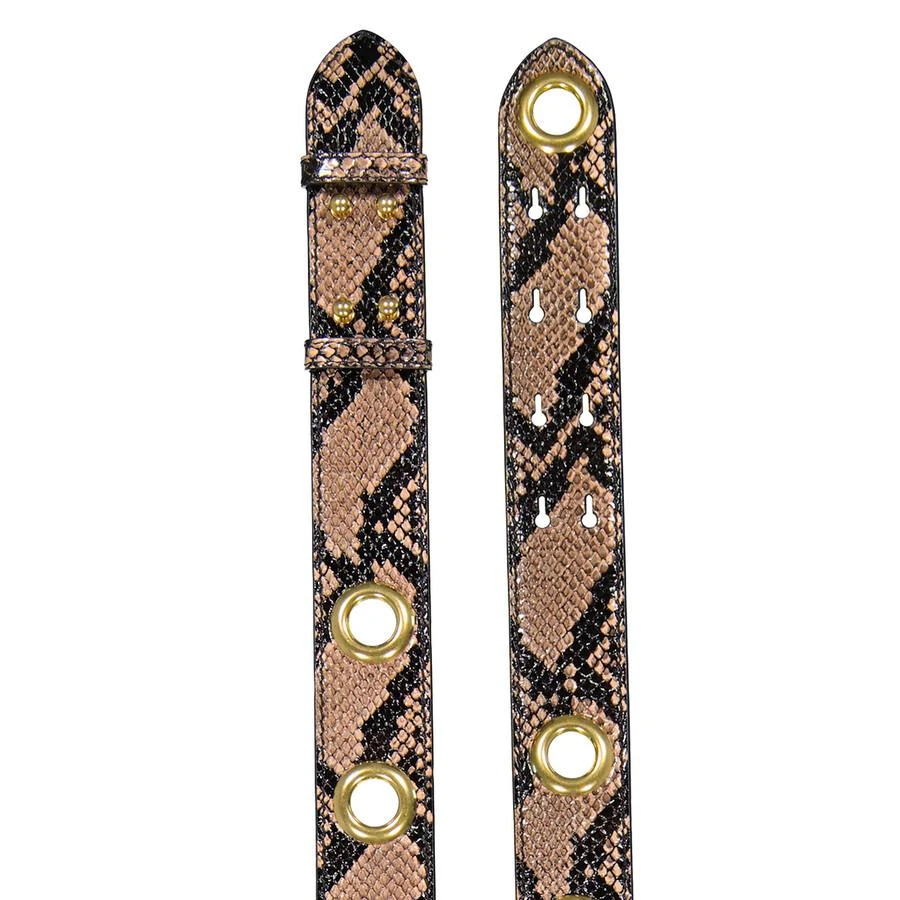 Burberry Pink Apricot Ladies Phyton Print Leather Handbag Belt Strap 2