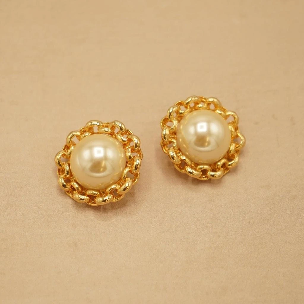 Orelia Vintage Vintage Chain Link & Pearl Clip 1
