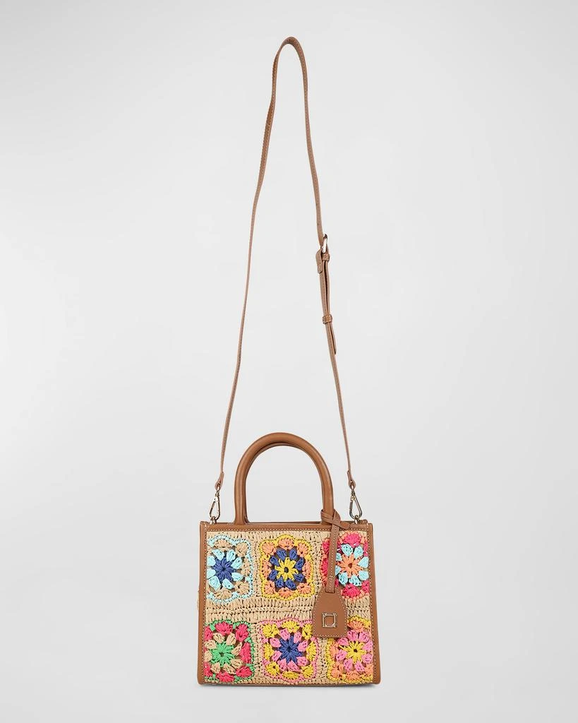 Rafe Ayesha Floral Crochet Raffia Tote Bag 3