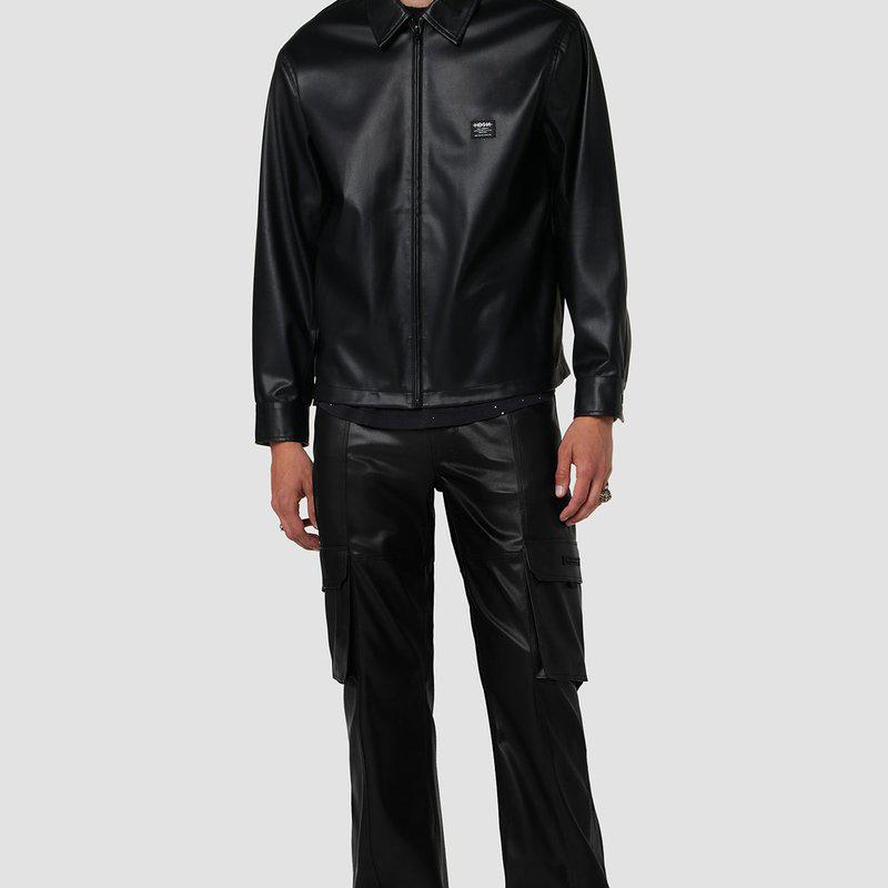 Hudson Jeans Walker Vegan Leather Cargo Kick Flare