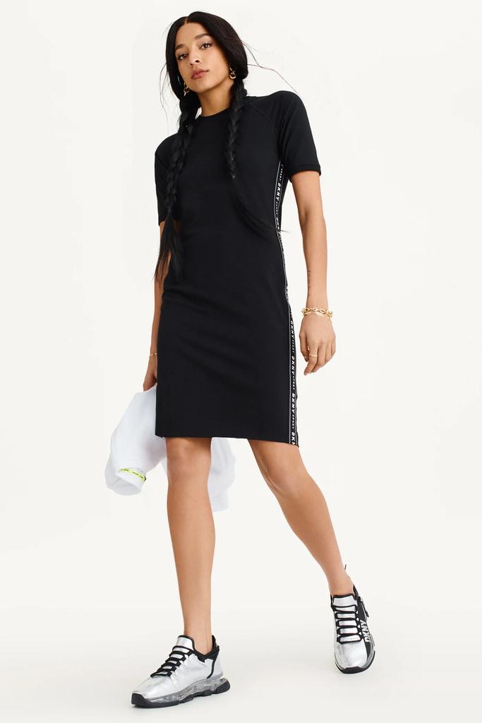 DKNY BODYCON DRESS WITH LOGO TAPING