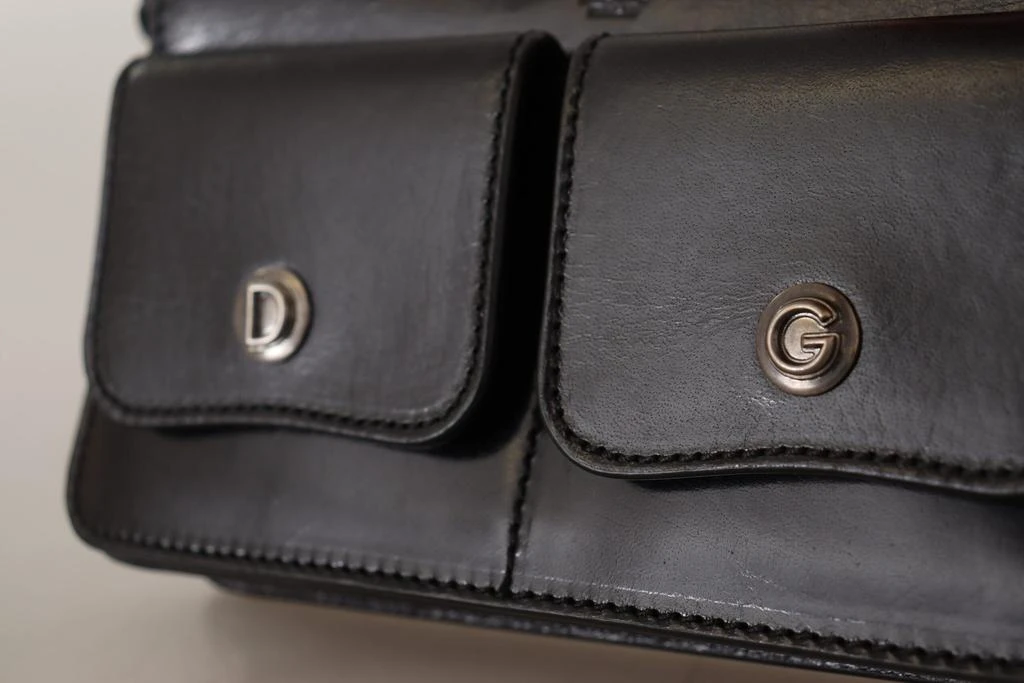 Dolce & Gabbana Dolce & Gabbana Black Leather Wristlet Mini Bag Card Bill Wallet 6