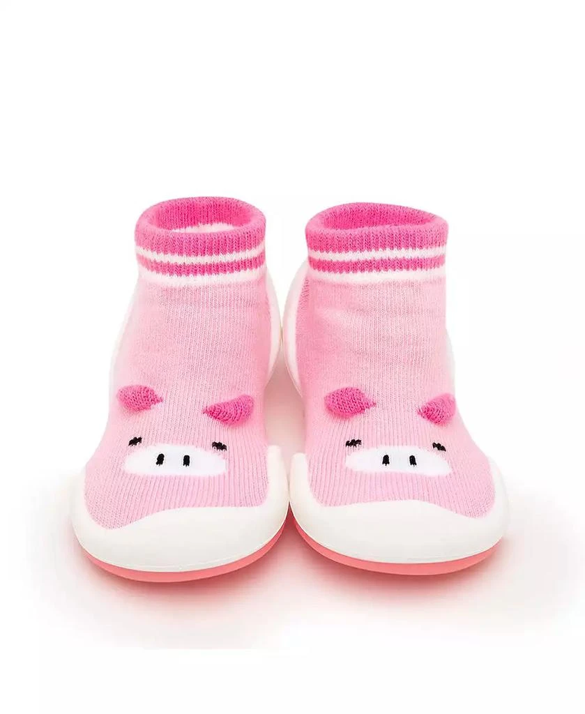 Komuello Infant Girl First Walk Sock Shoes Piglet Pink