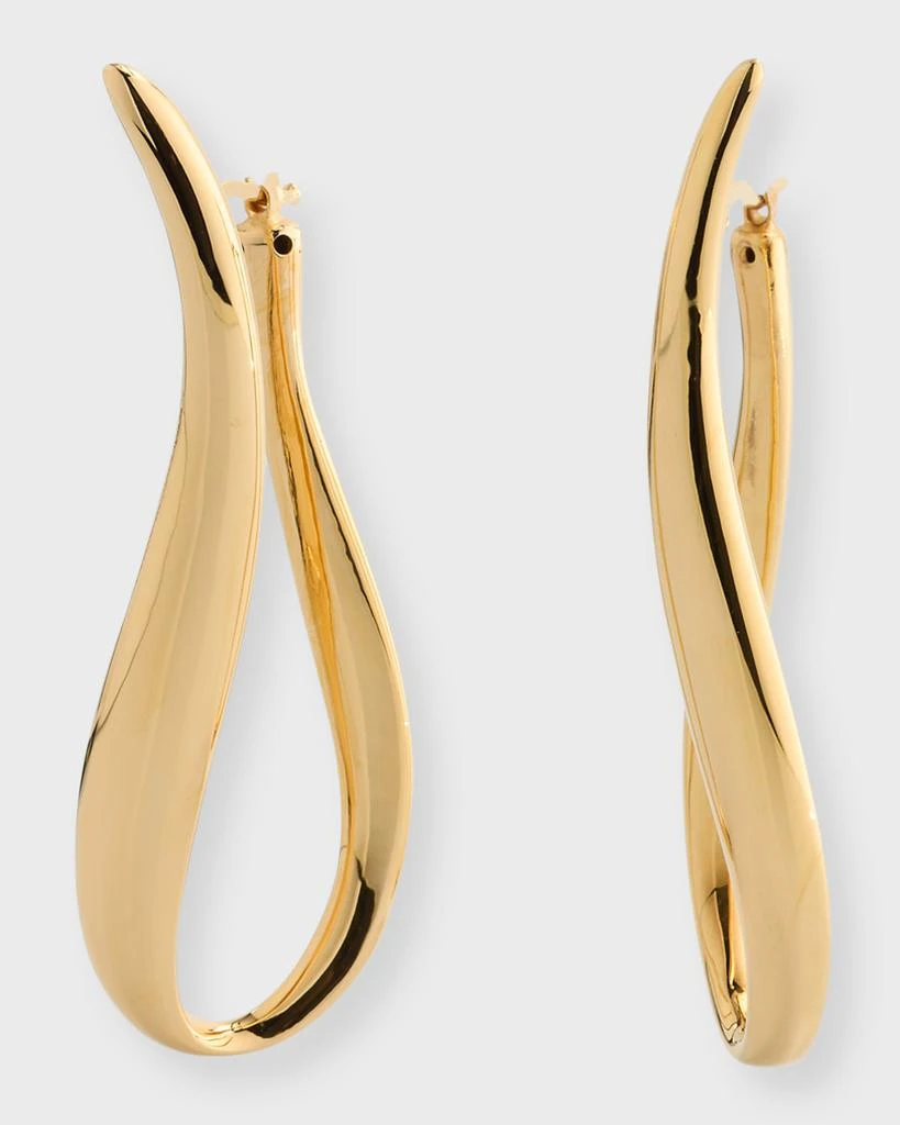 Lisa Nik Golden Dreams 18K Yellow Gold Elongated Wavy Hoop Earrings