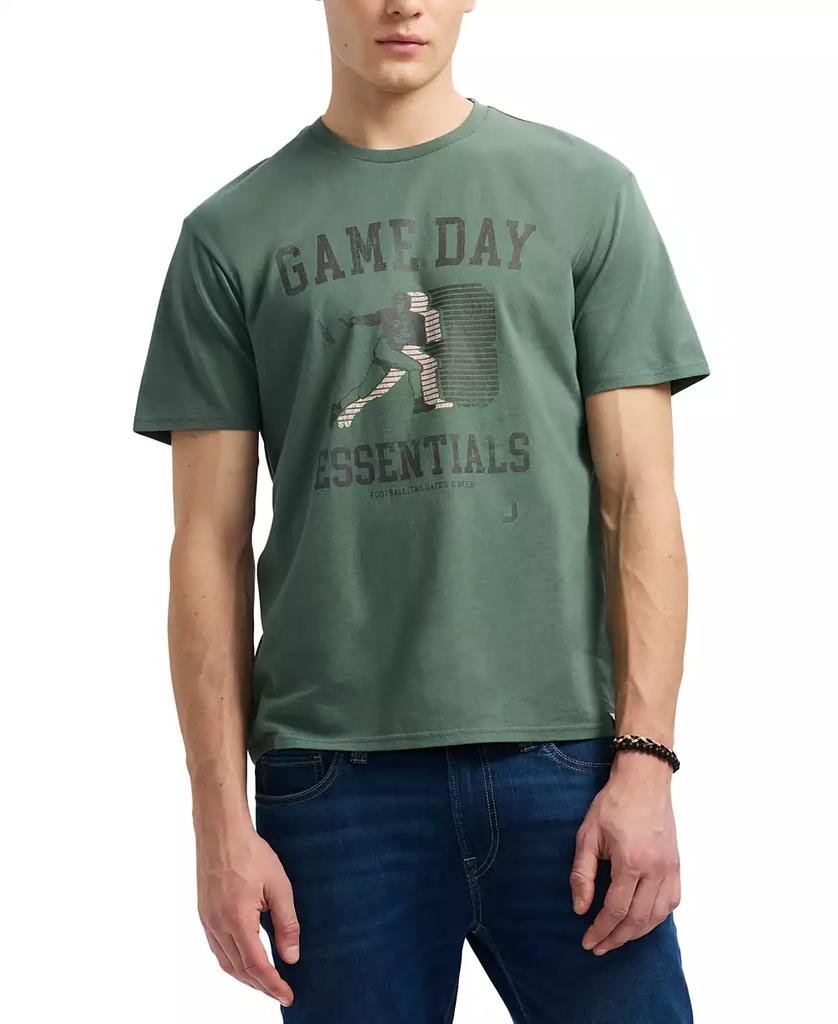 BUFFALO David Bitton Men's Titus Relaxed Fit Short Sleeve Crewneck Game Day Essentials Graphic T-Shirt