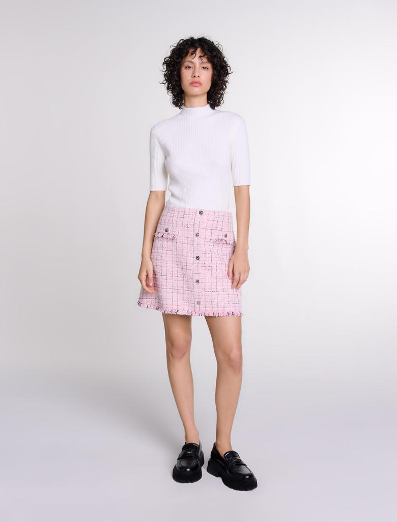 Maje Maje Woman's cotton, Tweed skirt with belt for Fall/Winter