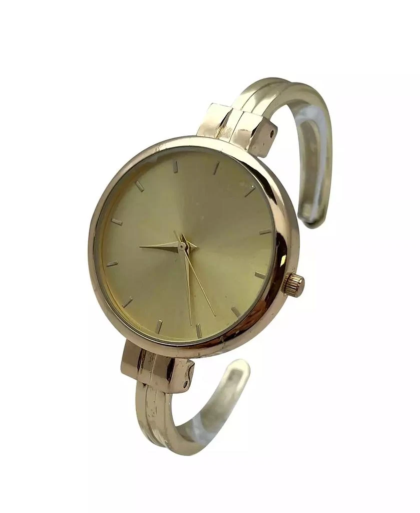 Olivia Pratt Gold Big Face Minimalist Bezel Bangle Women Watch 2