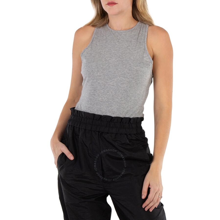 Tibi Ladies Heather Grey Crewneck Racerback Bodysuit