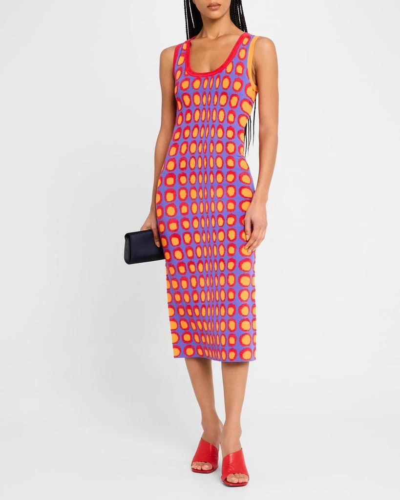 CHRISTOPHER JOHN ROGERS Wiggle Dot Jacquard Midi Tank Dress 4