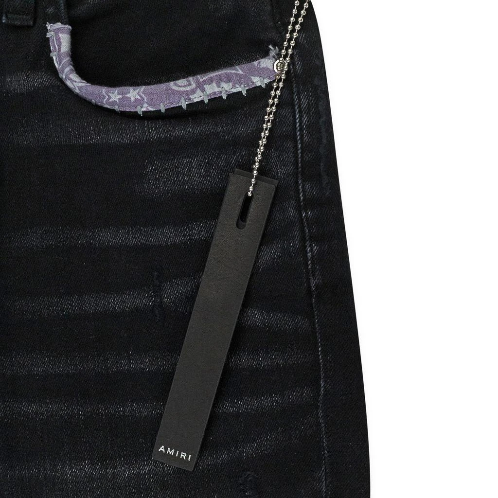 AMIRI BANDANA ART PATCH AGED BLACK JEANS 5