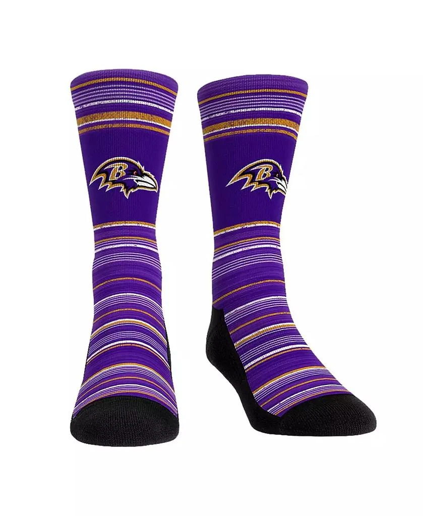 Rock 'Em Men's Baltimore Ravens Primary Crew Socks Boxer Briefs Combo Pack 2