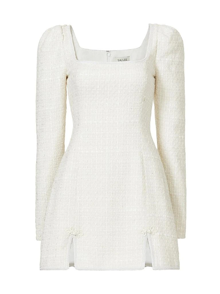 SAU LEE Jenna Tweed Square-Neck Minidress 1