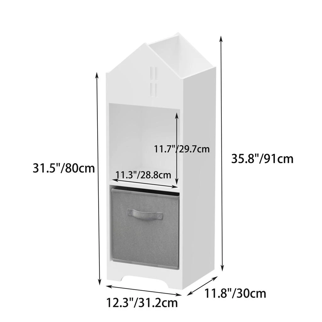 Streamdale Furniture Streamdale White & Gray Kids' Bookcase 3