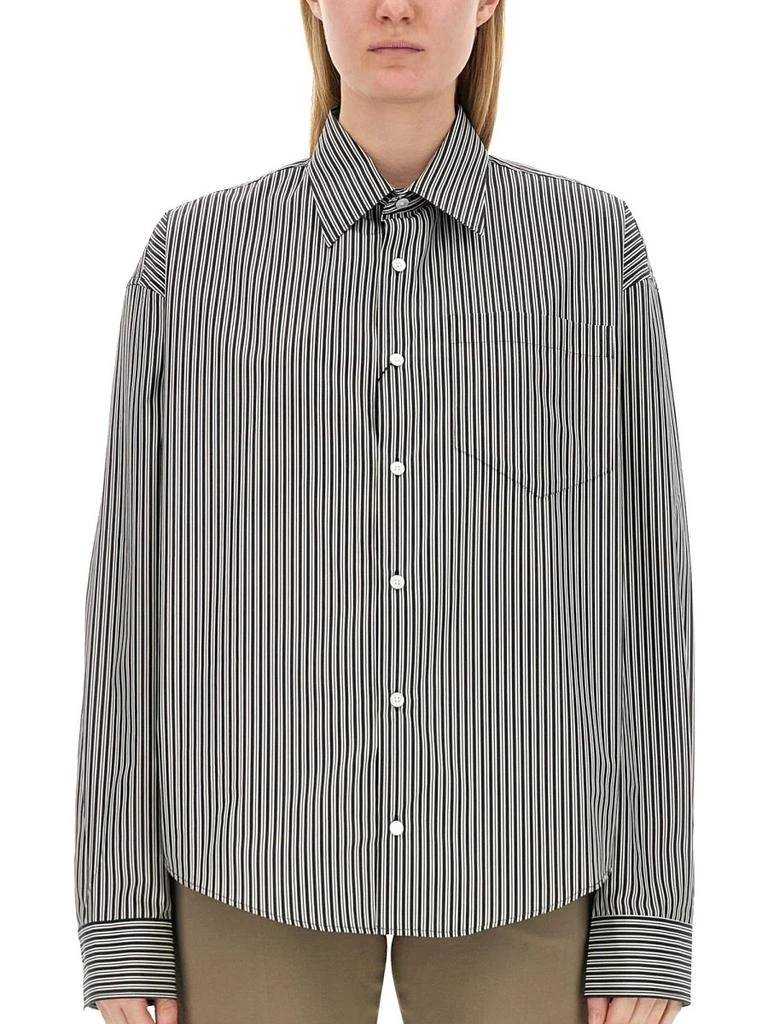 AMI AMI Alexandre Mattiussi Poplin Striped Button-Up Shirt 1