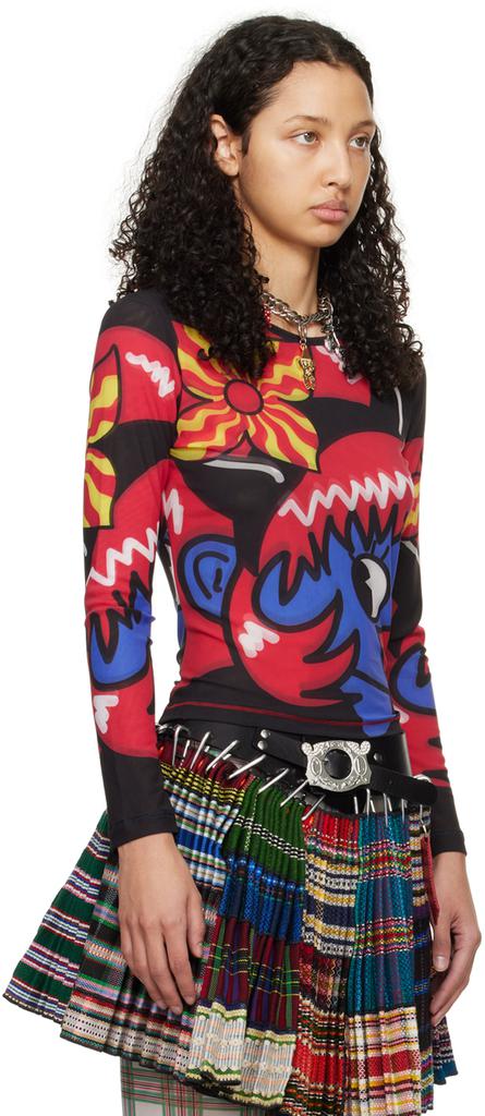 CHOPOVA LOWENA Black & Red Big Girl Long Sleeve T-Shirt