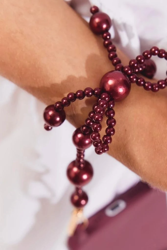 Cordée Cases Cordée Cases Burgundy Bow Phone Wristlet 4