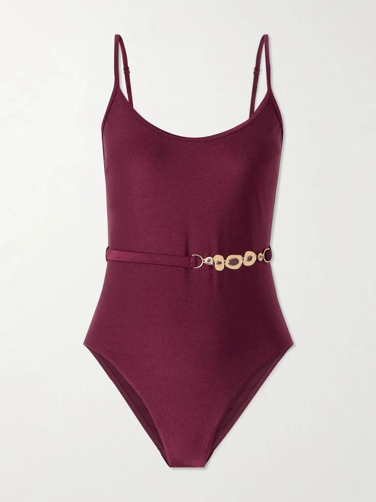 Zimmermann Awaken Embellished Belted Swimsuit
