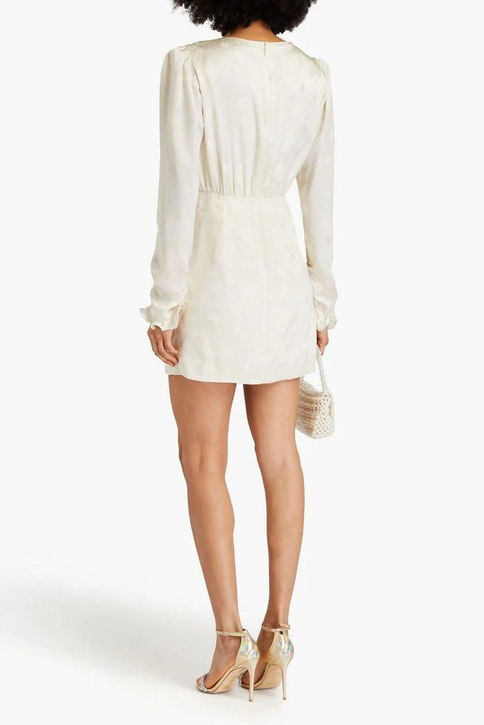 Saloni Debbie draped silk-satin jacquard mini dress 3