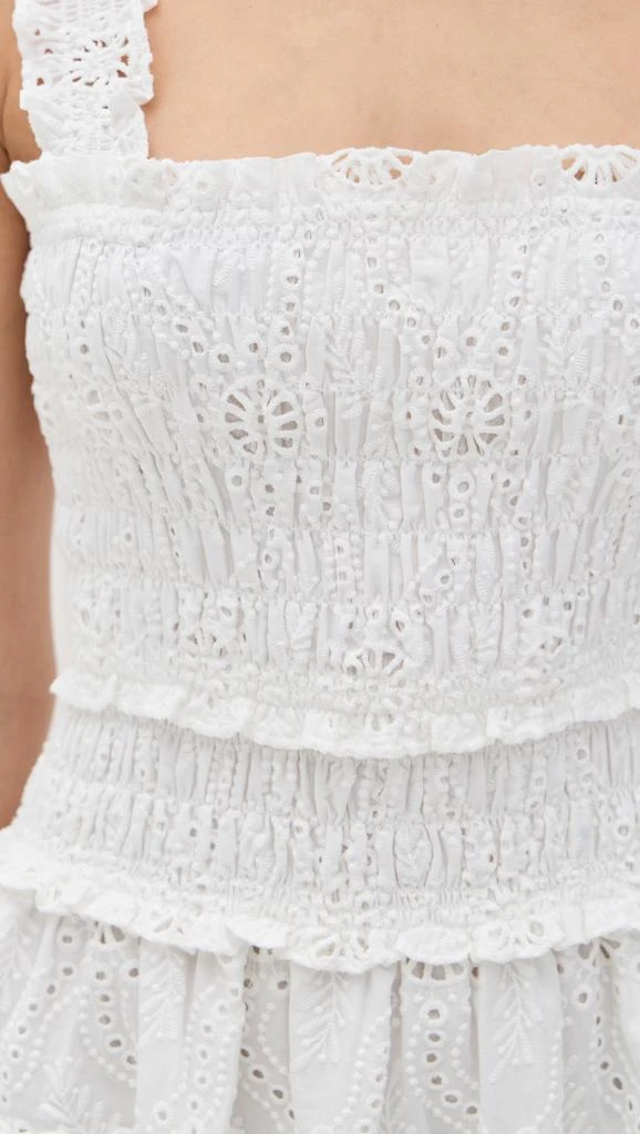 aster floral mini dress Aster Sunflower Floral Jacey Babydoll Eyelet Mini Dress WHITE-FLORAL / M by Sugarlips