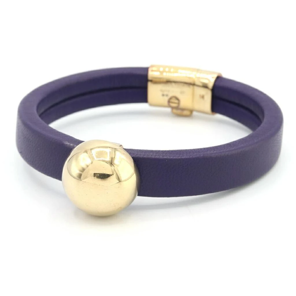 Bottega Veneta gold Leather Sterling 925 Charm Bracelet (Pre-Owned)