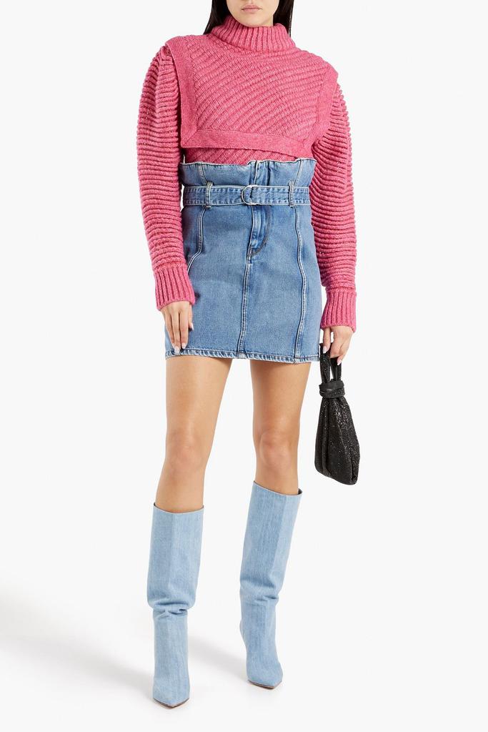 IRO Melay belted denim mini skirt