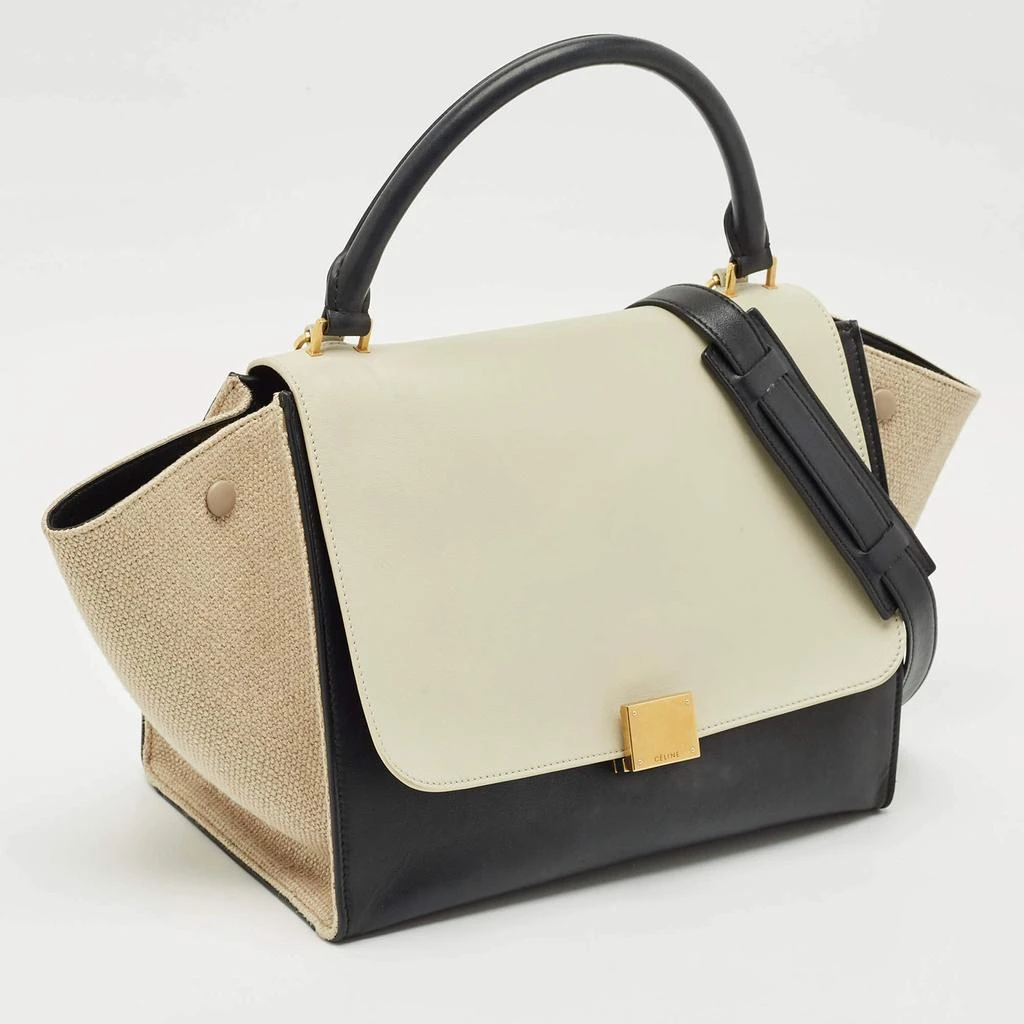 Celine Celine Tri Color Leather and Canvas Medium Trapeze Bag 3