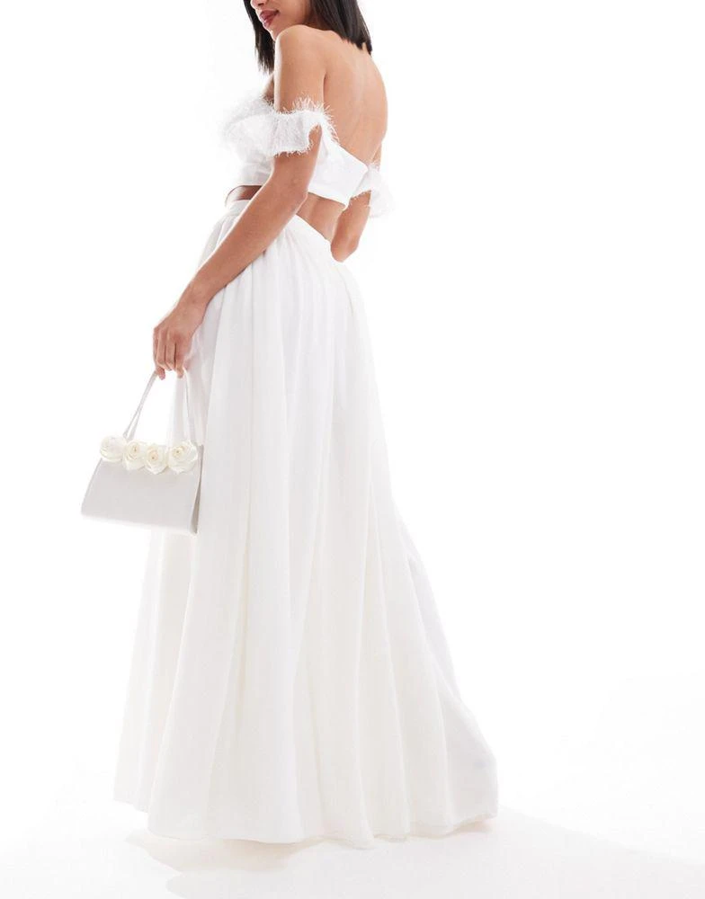Y.A.S. YAS Bridal tuelle maxi skirt in white - WHITE 2