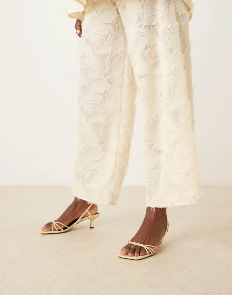 ASOS ASOS DESIGN Hammock strappy kitten heel sandals in buttermilk 3