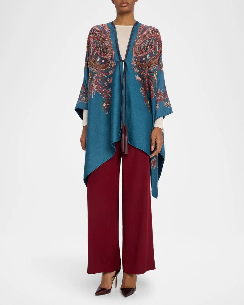 ETRO Floral Paisley-Print Handkerchief Cape 2