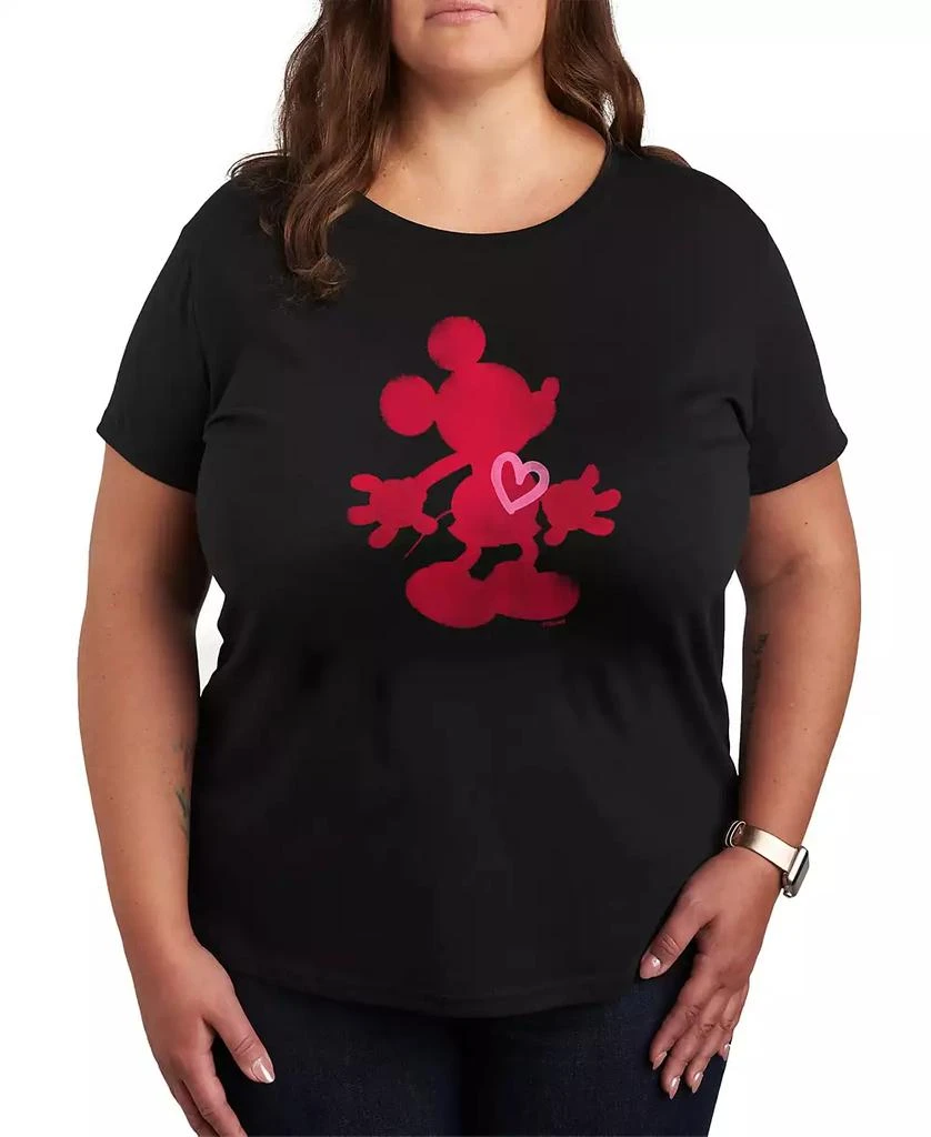 Hybrid Apparel Plus Size Trendy Disney Mickey Heart Graphic Crew Neck T-Shirt