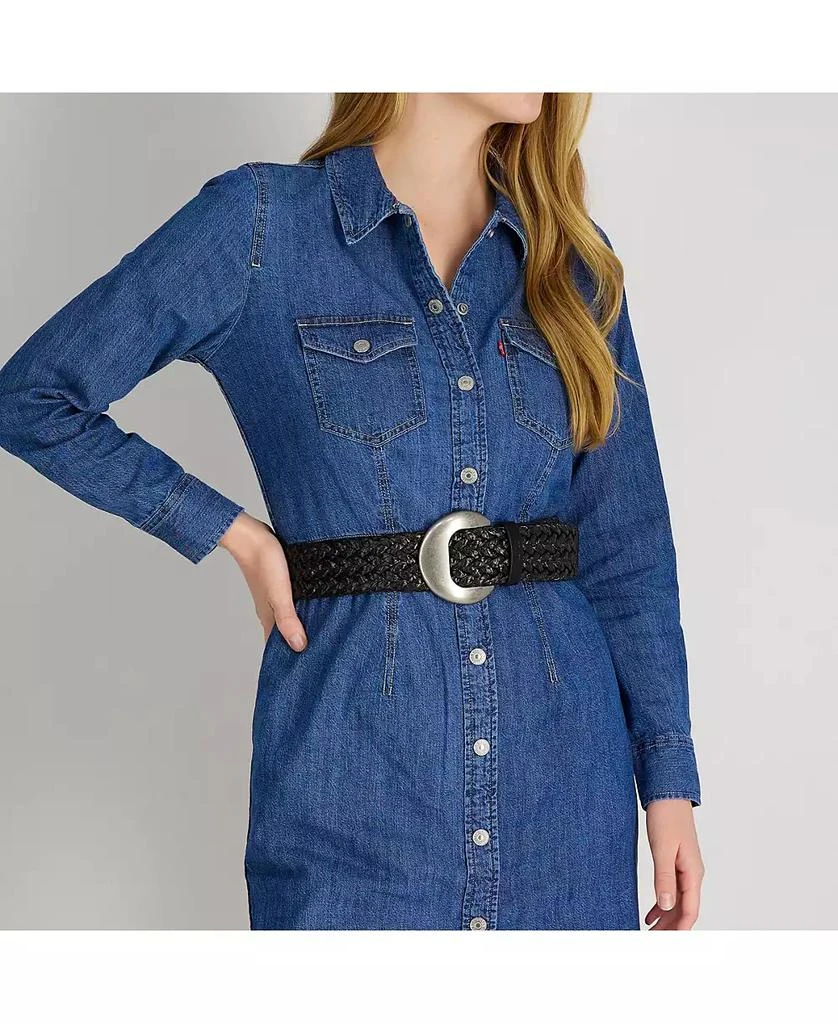 Levi's Women's Fully Adjustable Raffia Belt with Statement Buckle 6