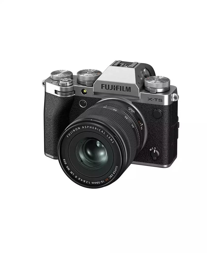 Fujifilm X-T5 Mirrorless Camera, Silver with XF 16-50mm f/2.8-4.8 R LM WR Lens, Bundle with 128GB Memory Card, NP-W235 Battery, Filter Kit, Cleaning 9