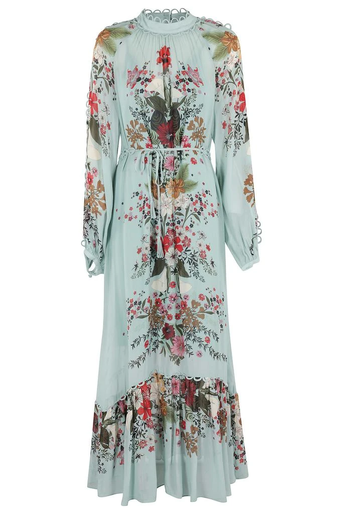 Farm Rio Beauty Bouquet Blue Long Sleeve Maxi Dress 1
