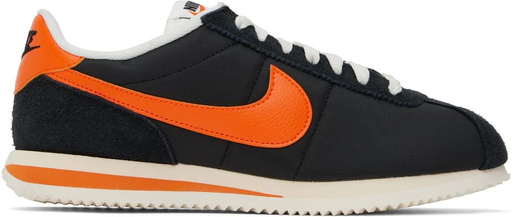 NIKE Black & Orange Cortez Textile Sneakers 1