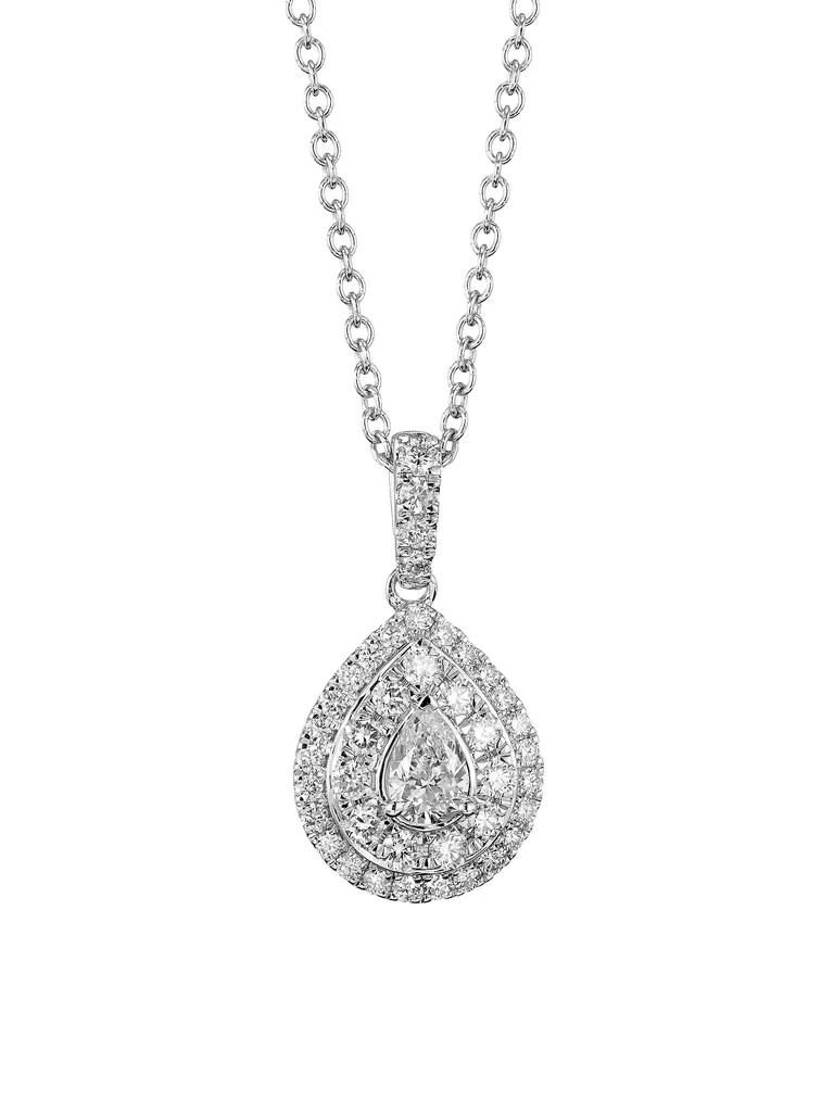 Saks Fifth Avenue Collection 14K White Gold & 1.00 TCW Diamond Teardrop Pendant Necklace 1