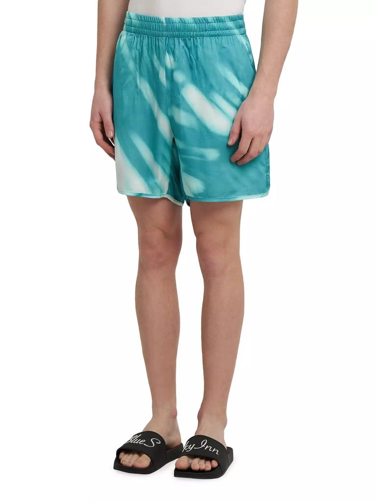 Blue Sky Inn Palm Shadow Abstract Shorts 4