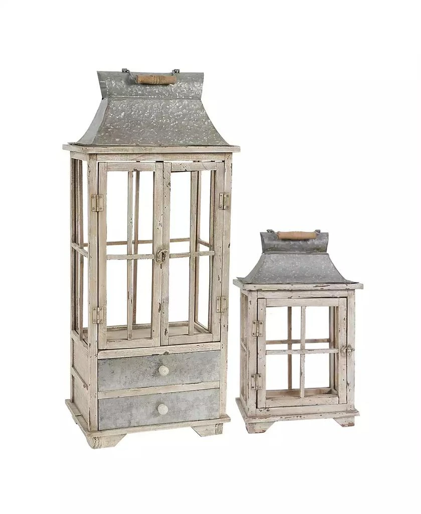 Clihome Wooden Candle Lantern Decorative Lantern Holder Decor for Outdoor, Home Garden Wedding 2