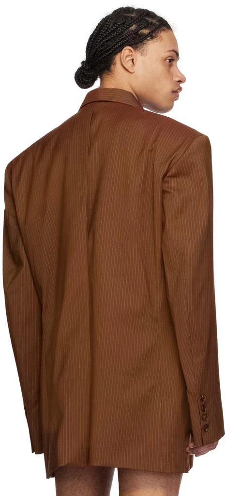 EGONLAB Brown Pinstripe Blazer 3