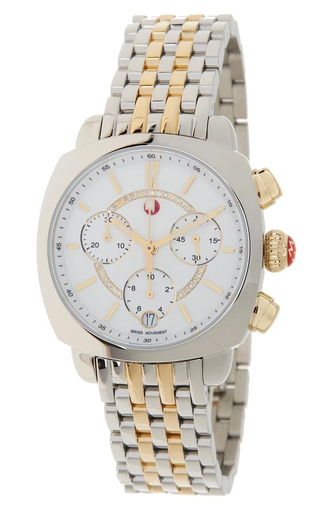 Michele Women's Ascalon Diamond Two-Tone Bracelet Watch, 34mm x 41mm - 0.05 ctw 1