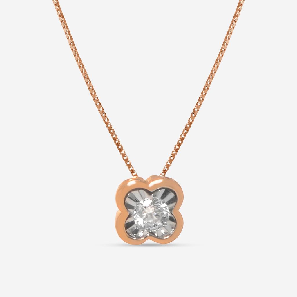 Bliss Bliss By Damiani Lumina 18K Rose and White Gold, Diamond Round Flower Pendant 20086530