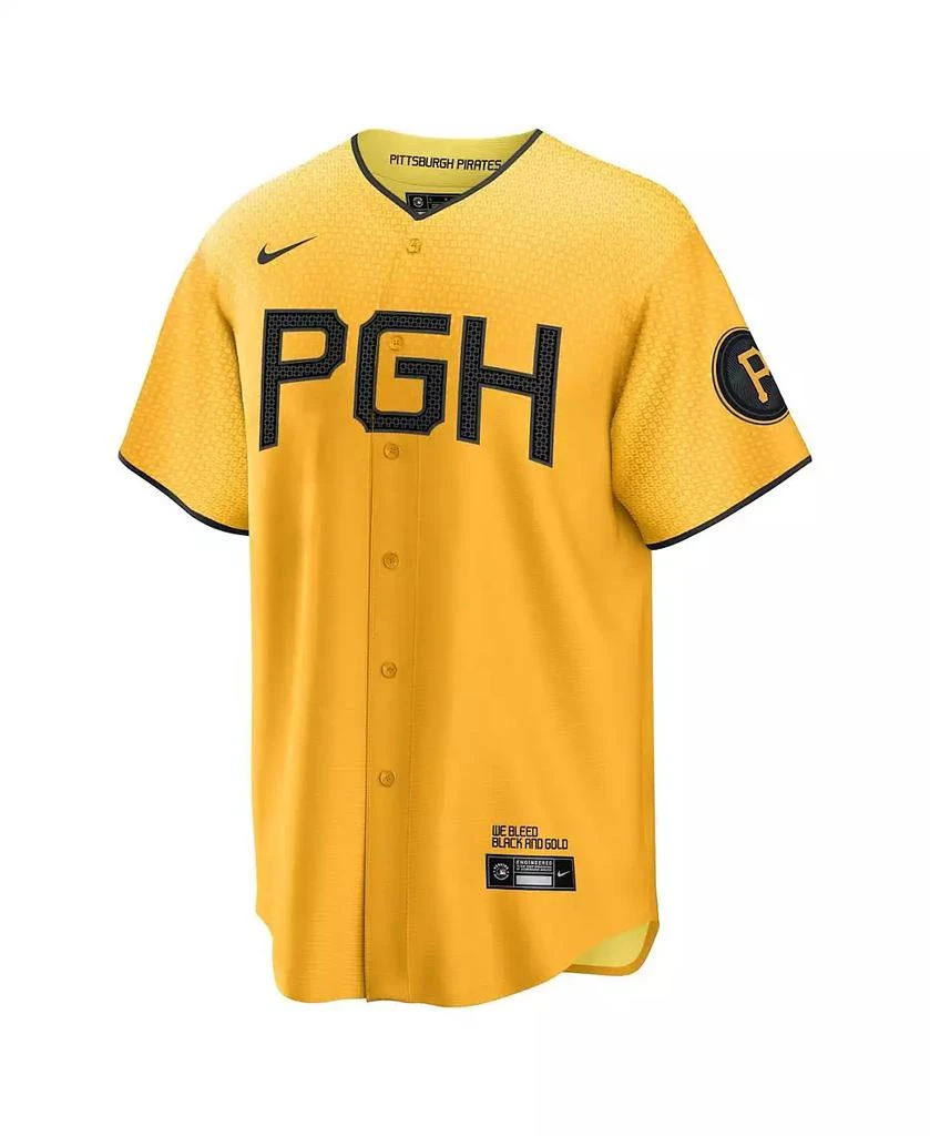 NIKE Men's Bryan Reynolds Gold Pittsburgh Pirates 2023 City Connect Replica Player Jersey 3