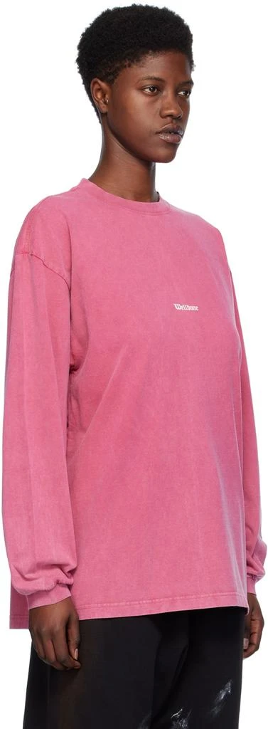 We11done Pink Vintage Horror Long Sleeve T-Shirt 2