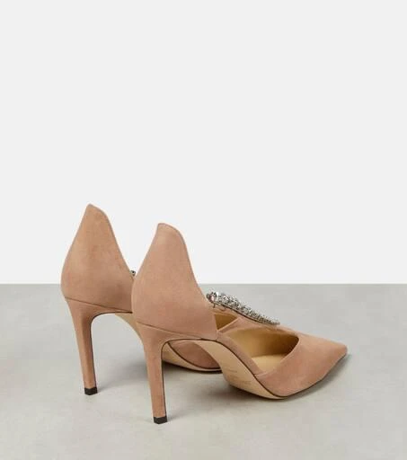 Jimmy Choo Bee 85 embellished suede pumps 3