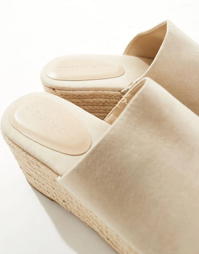 Bershka Bershka flatform woven sandal in sand 4